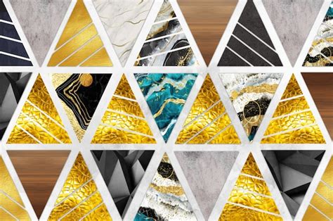 Premium Photo Modern Wallpaper Decorative Triangles With Golden And