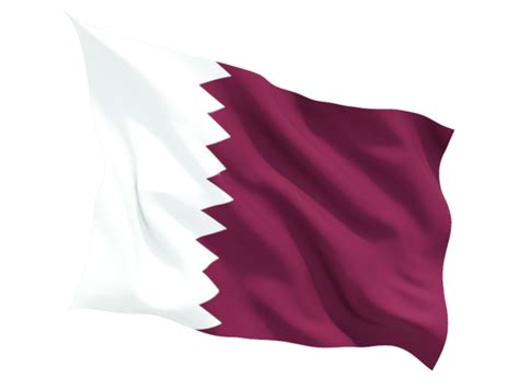 This image shows a flag, a coat of arms, a seal or some other official insignia. Fluttering flag. Illustration of flag of Qatar