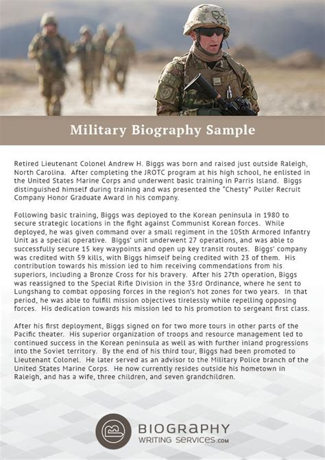 Military Biography Sample By Bestbiographysamples On Deviantart