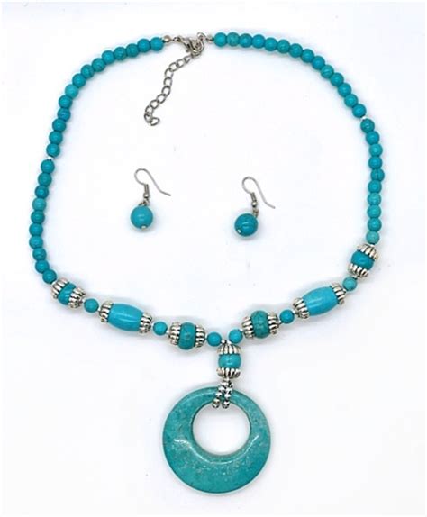 Lot Detail Turquoise Pendant Necklace And Earring Set