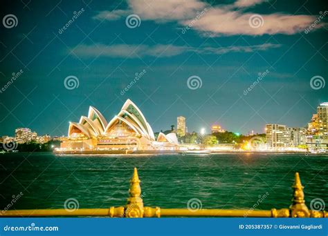 Sydney August 17 2018 Sydney Harbor Skyline At Night With Sydney