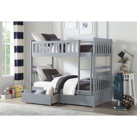 Homelegance Orion Twin Over Twin Bunk Bed With Storage Drawers A1