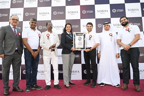 dubai sobha achieves guinness world record title with ‘largest helmet mosaic formed by people