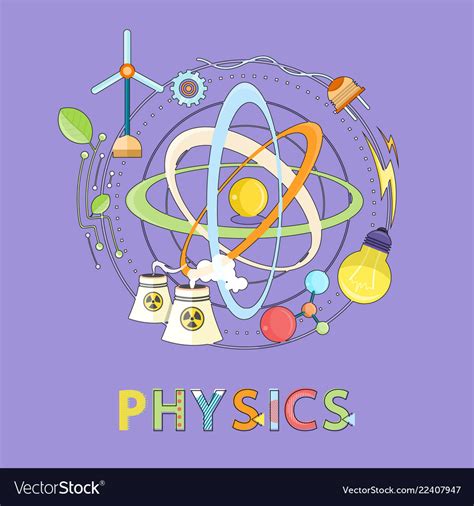 Atom Wind And Electricity Power Physics Icon Vector Image