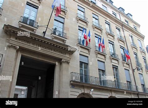 The Facade Of The French Ministry Of Education In Paris France Stock