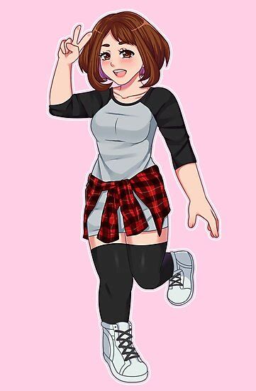 Uraraka Ochako Casual Photographic Print By Konekopon Art Redbubble