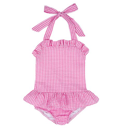 Baby Girl Seersucker Swimsuit Toddler One By Lovelyforlittles