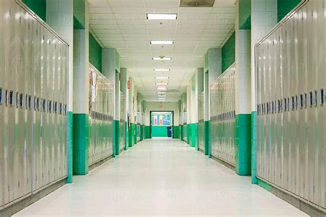 School Lockers Hallway