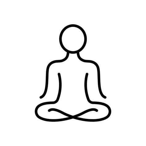 Yoga Position Line Icon Meditate Relax Linear Pictogram Spiritual