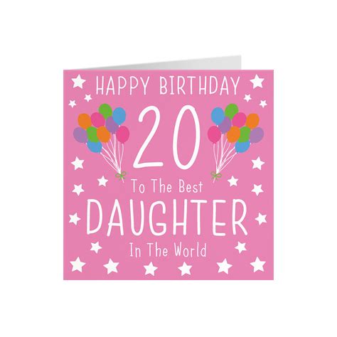 Daughter 20th Birthday Card Happy Birthday 20 To The Etsy Uk