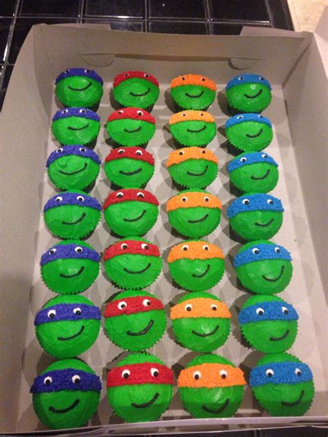 Teenage Mutant Ninja Turtle Cupcakes More Ninja Turtles Birthday Party
