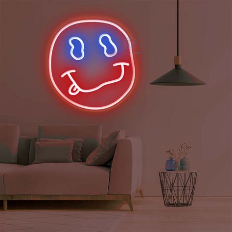 Smile Neon Sign Smile Led Sign Wall Decor Neon Sign Funny Etsy