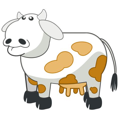 White Colored Cow With Brown Spots Png Svg Clip Art For Web Download