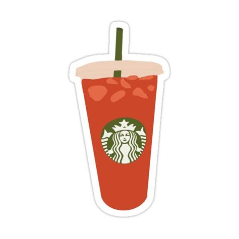 Starbucks Strawberry Açaí Refresher Sticker By Ashley Grace In 2021