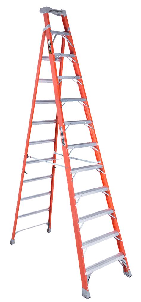 Louisville Ladder 12' Fiberglass Cross-Step Ladder, 16' Reach, 300 lbs Load Capacity, FXS1512 
