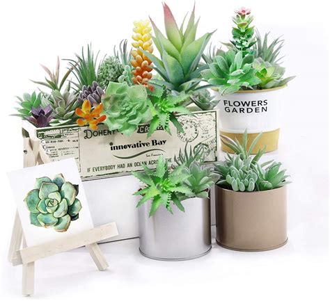 2021 Upgrade 16 Pack Artificial Succulent Plants Unpotted Mini Fake