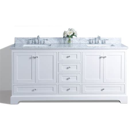 For bathrooms really limited on space, we carry a variety of corner bathroom vanities to choose from. Ancerre Designs Audrey 72-in White Undermount Double Sink ...