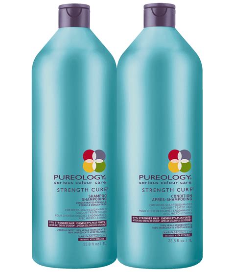 Strength Cure Shampoo And Conditioner Liter For Damaged Hair Pureology