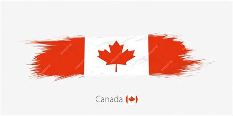 Premium Vector Flag Of Canada Grunge Abstract Brush Stroke On Gray