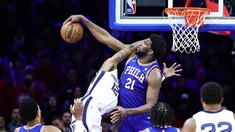 Joel Embiid Performs Nba Block Of The Year Contender For 76ers On Ja Morant Mirror Online