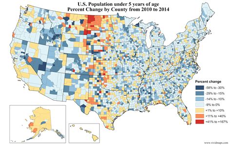 Us Population Under 5 Years Of Age Percent Change By County Vivid Maps