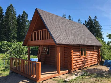 Prefabricated Log Sauna Or Cabin 68 M2 Guļbūves