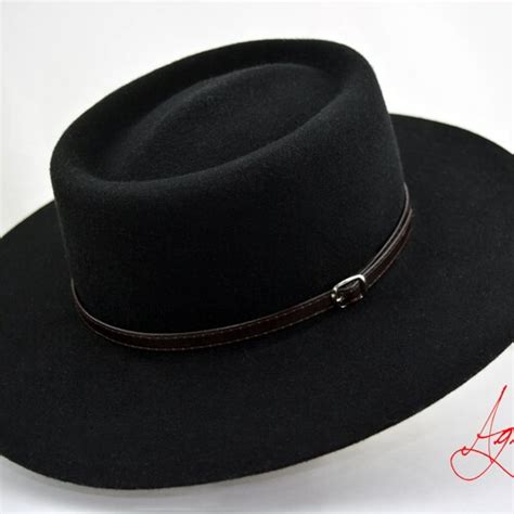 Bolero Hat The Bolero Black Wool Felt Flat Crown Wide Brim Etsy Canada