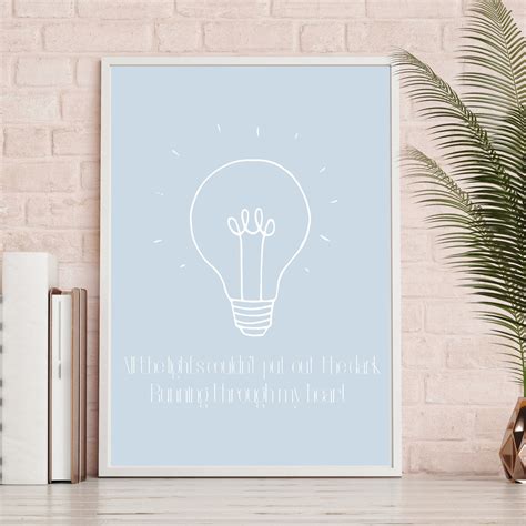 Harry Styles Lights Up Print Pdf Design Louis Blue Poster Etsy