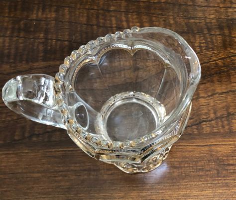 Vintage Clear Glass Creamer With Gold Trim 494 Etsy