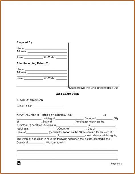 Printable Example Of A Quit Claim Deed Completed My Xxx Hot Girl