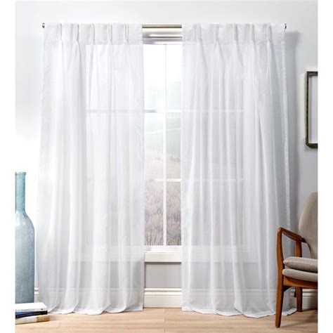 Exclusive Home Curtains Penny Pp Winter White Sheer Triple Pinch Pleat