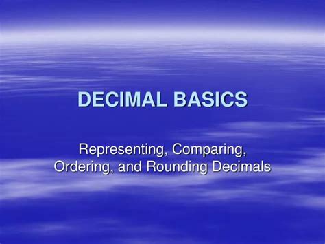 Ppt Decimal Basics Powerpoint Presentation Free Download Id6803193
