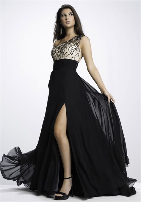 Black Sequins Prom Dresses Formal Gowns Plus Size Crystal Black Chiffon