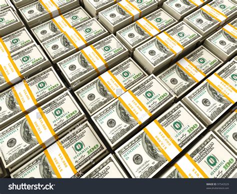 Background Of Rows Of Us Dollars Bundles Stock Photo 97543529