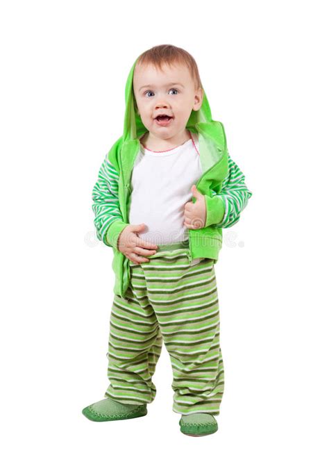 Standing Child. Isolated Over White Royalty Free Stock Photography