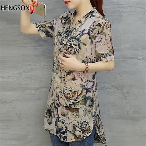 Flower Print Blouses Office Ladies Work Shirts Women Blouses Casual