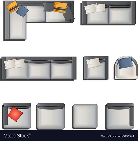 In the early nineties, tribù was a pioneer of the philosophy that the terrace and garden should be seen as extensions of the house. Furniture top view view set 6 Royalty Free Vector Image