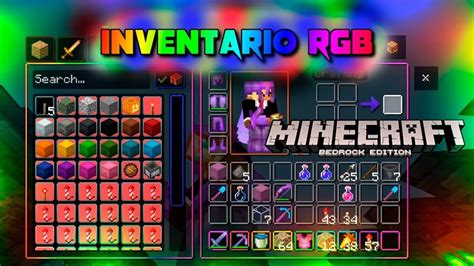 Barra De Xp Y Inventario Rgb 🌈😱para Minecraft Bedrock 120 Youtube