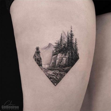Best Mountain Tattoos For Men Range Geometric Simple