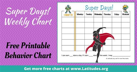 Free Weekly Behavior Chart Super Days Acn Latitudes
