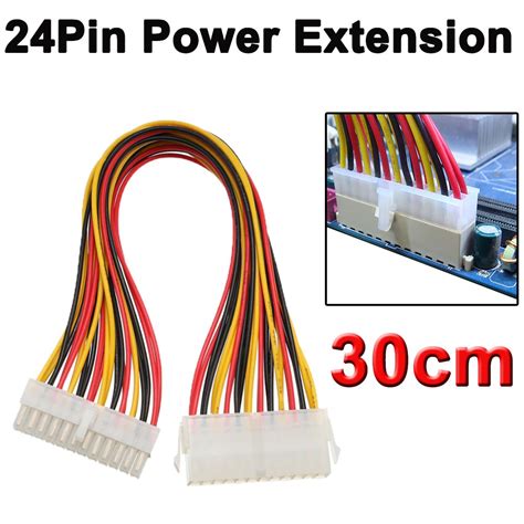 Atx 24 Pin Male To 24pin Female Power Extension Cable Internal Pc Psu
