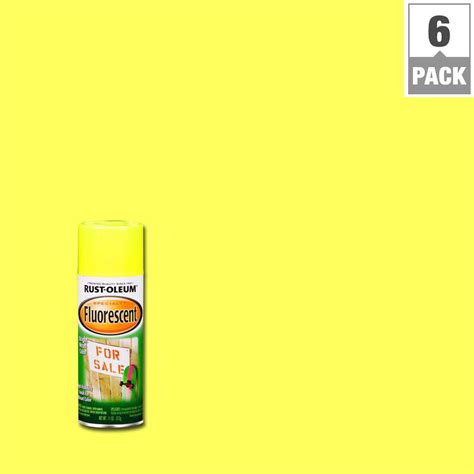 Rust Oleum Specialty 11 Oz Yellow Fluorescent Spray Paint 6 Pack