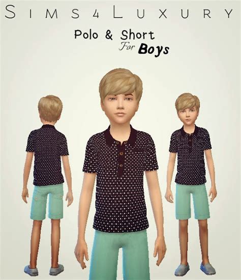 Sims4luxury Boys Polo And Shorts • Sims 4 Downloads
