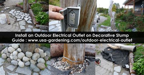 Tree Stump As Deccorative Outlet Post