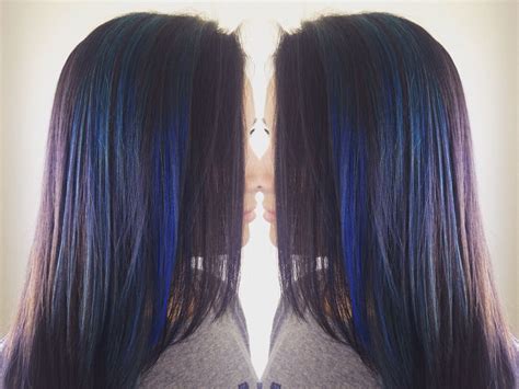 Blue Peekaboos Hair Styles Long Hair Styles Beauty