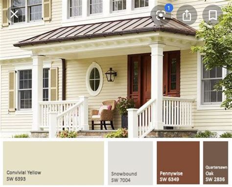 Yellow House Brown Door Sherwin Williams Pennywise Yellow House