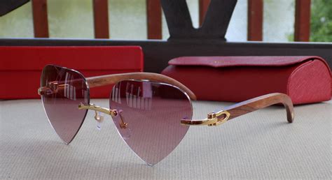 Cartier Custom Heart Valentine Series 2012 Rosewood Buffalo C Décor Sunglasses Sunglasses