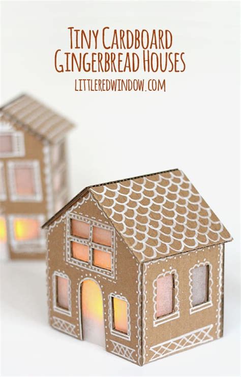 Tiny Cardboard Gingerbread Houses Little Red Window