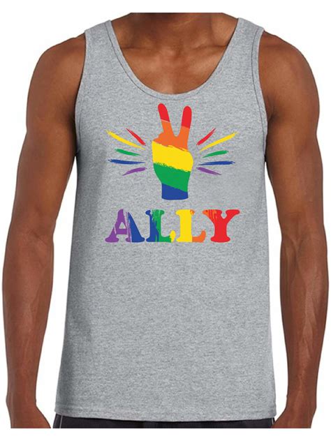Awkward Styles LGBT Ally Tank Top Rainbow Ally Tanks For Men Proud Dad