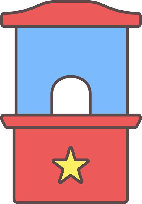 Ticket Booth Icon In Red And Blue Color 24142951 Vector Art At Vecteezy